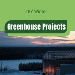 Greenhouse on snowy landscape with text: DIY Winter Greenhouse Projects