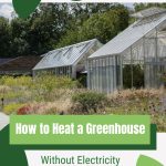 Rural greenhouses with text: How to Heat a Greenhouse Without Electricity