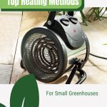 Small heater with text: Top Heating Methods for Small Greenhouses