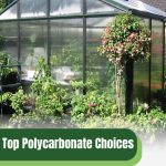 Polycarbonate Victorian greenhouse with text: Top Polycarbonate Choices For Greenhouses