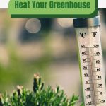 Thermometer with text: Heat Your Greenhouse on a Budget