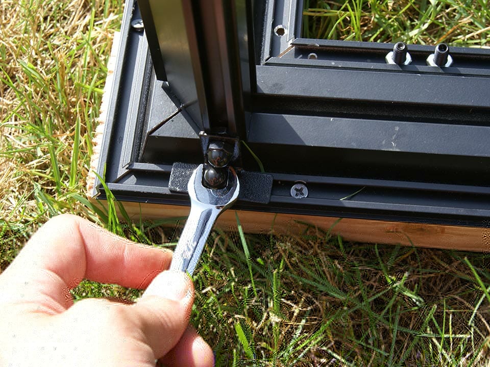 Tightening various screws and bolts is needed when you build your own greenhouse