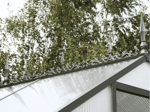 Close up of victorian decoration on top of a nelke pro greenhouse